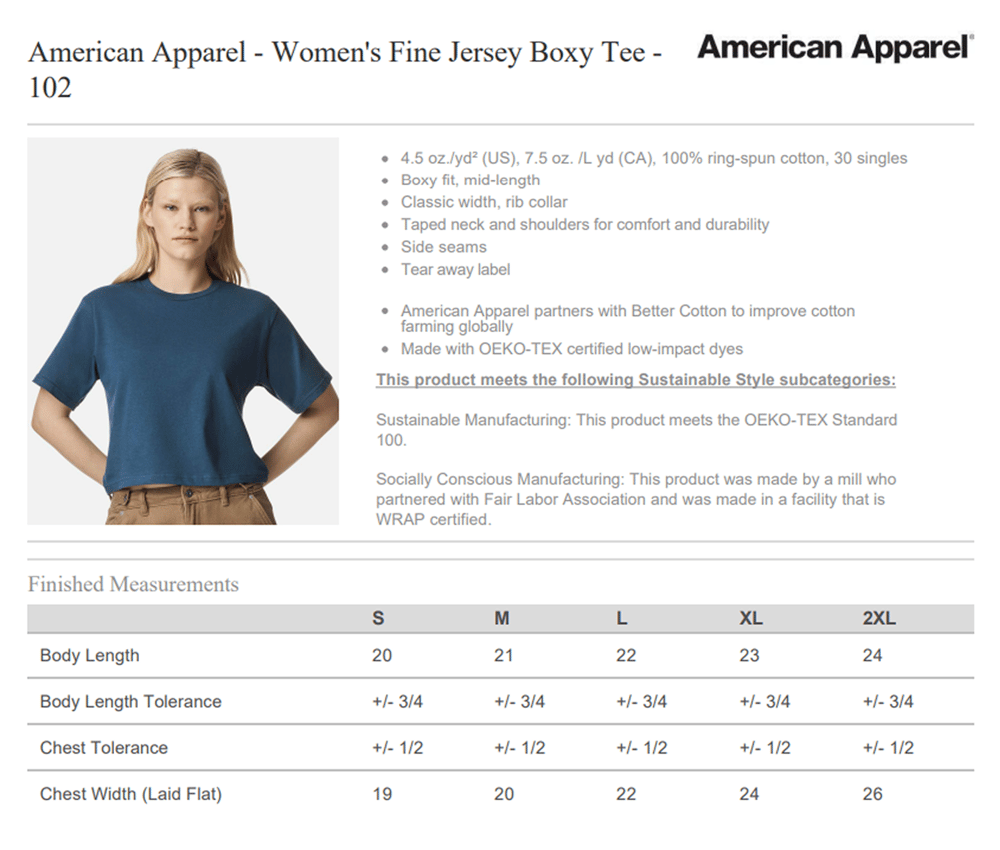 Image of Wyll Fencing Shirt - American Apparel Women's Fine Jersey Boxy Tee