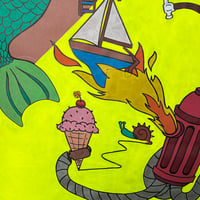 Image 6 of Laundry Day- 36 x 48" Paint & marker on paper