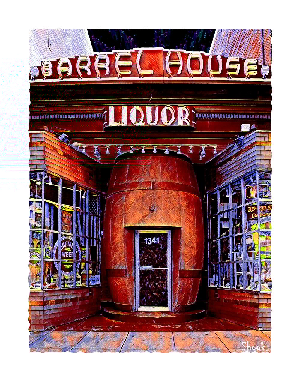 Barrel House Liquor, Washington DC Art Print (Multi-size options) 