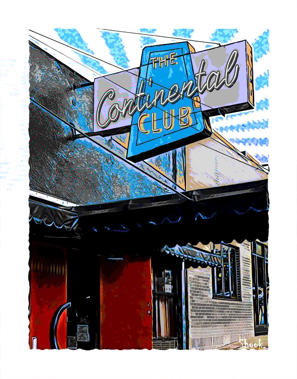 Continental Club, Austin TX Art Print (Multi-size options) 