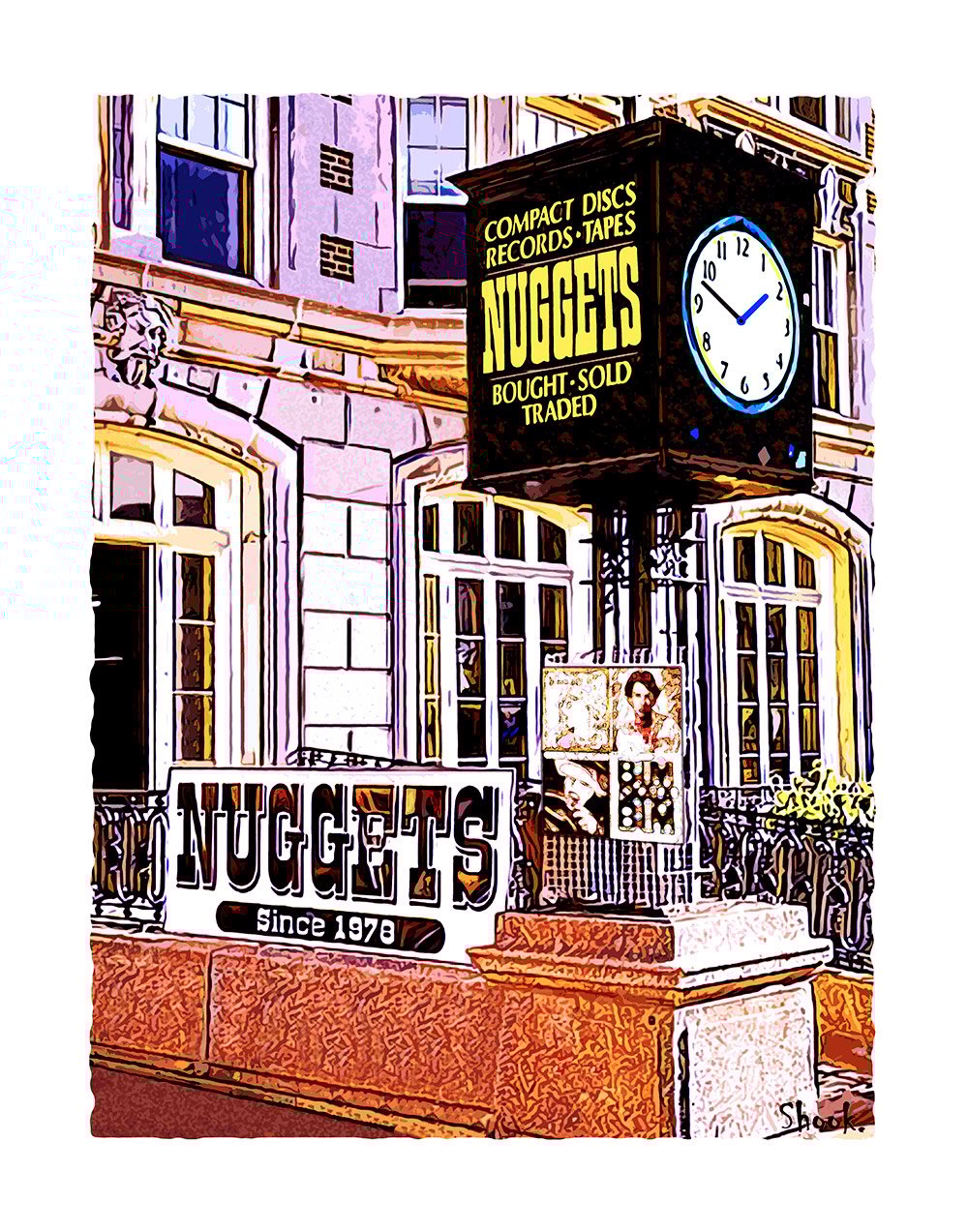 Nuggets Records, Boston MA Art Print (Multi-size options) 