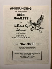 Image 2 of Walt Dailey Tattoo Flash advertising flyer 1986