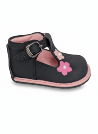 Image 2 of BLACK SHOE WITH FLOWERS, GIRL
