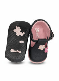 Image 3 of BLACK SHOE WITH FLOWERS, GIRL