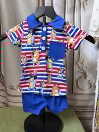 Image 2 of  Red, White & Playful – Cartoon Stripe Set