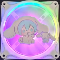 Image 1 of Hatsune Miku x Sanrio Cinnamoroll Custom 3D Printed Artisan Gaming Computer Fan Grill - Poncho Ed...