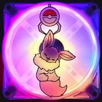 Image 1 of Pokemon Eevee Arcade Claw Machine Custom 3D Printed Artisan Gaming Computer Fan Grill - Moonlight...