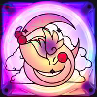 Image 1 of Pokemon Dragonair Moon and Clouds Custom 3D Printed Artisan Gaming Computer Fan Grill - Moonlight...