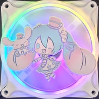 Image 1 of Hatsune Miku x Sanrio Cinnamoroll Custom 3D Printed Artisan Gaming Computer Fan Grill - Pastel Ed...