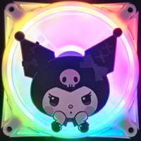 Image 1 of Sanrio Kuromi Custom 3D Printed Artisan Gaming Computer Fan Grill - Bust Edition -