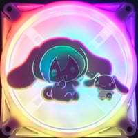 Image 2 of Hatsune Miku x Sanrio Cinnamoroll Custom 3D Printed Artisan Gaming Computer Fan Grill - Poncho Ed...
