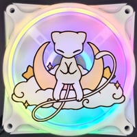 Image 2 of Pokemon Mew Custom 3D Printed Artisan Gaming Computer Fan Grill - Moonlight Edition -