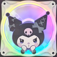 Image 2 of Sanrio Kuromi Custom 3D Printed Artisan Gaming Computer Fan Grill - Bust Edition -