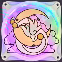 Image 2 of Pokemon Dragonair Moon and Clouds Custom 3D Printed Artisan Gaming Computer Fan Grill - Moonlight...