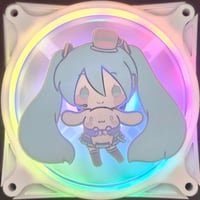 Image 1 of Hatsune Miku x Sanrio Cinnamoroll Custom 3D Printed Artisan Gaming Computer Fan Grill - Hugging E...