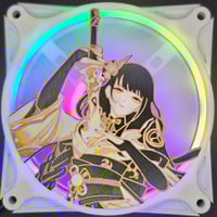 Image 1 of Genshin Impact Raiden Shogun Baal Ei Electro Custom 3D Printed Artisan Gaming Computer Fan Grill ...