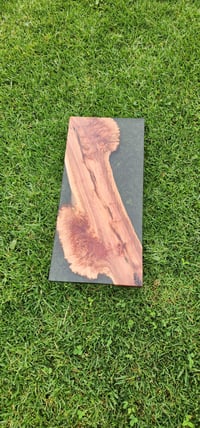 Image 10 of Brown Mallee Burl charcuterie board with smoke black resin -150