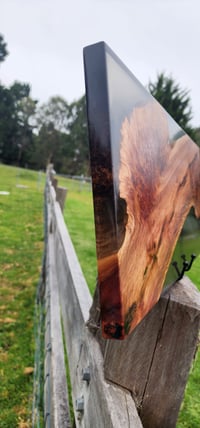Image 4 of Brown Mallee Burl charcuterie board with smoke black resin -150