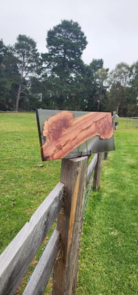 Image 17 of Brown Mallee Burl charcuterie board with smoke black resin -150