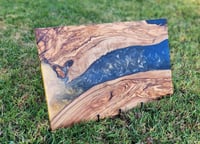 Image 2 of Olive Wood Resin Charcuterie Board – Gold & Black Swirl-159