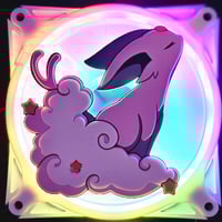 Image 1 of Pokemon Espeon Cloud and Stars Custom 3D Printed Artisan Gaming Computer Fan Grill - Classic Edit...