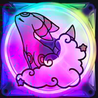 Image 1 of Pokemon Umbreon Cloud and Stars Custom 3D Printed Artisan Gaming Computer Fan Grill - Moonlight E...