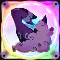 Image 1 of Pokemon Umbreon Cloud and Stars Custom 3D Printed Artisan Gaming Computer Fan Grill - Shiny Editi...