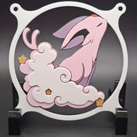 Image 3 of Pokemon Espeon Cloud and Stars Custom 3D Printed Artisan Gaming Computer Fan Grill - Classic Edit...