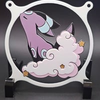 Image 3 of Pokemon Umbreon Cloud and Stars Custom 3D Printed Artisan Gaming Computer Fan Grill - Shiny Editi...