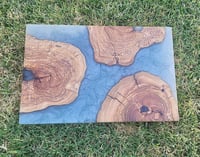 Image 5 of Olive Wood Cookie Resin Serving Board – Translucent Pearl Grey-160