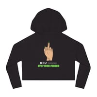Image 1 of Starlight Nail Studio Tattooed Hand, Cropped Hoodie | It’s Your Finger
