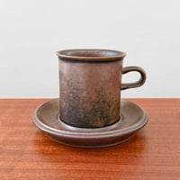 Image 1 of Arabia Finland Ruska Cocoa Mug with Saucer