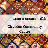 Image 1 of Clevedon learn to crochet Saturday March 14th 10.30am-12.30pm