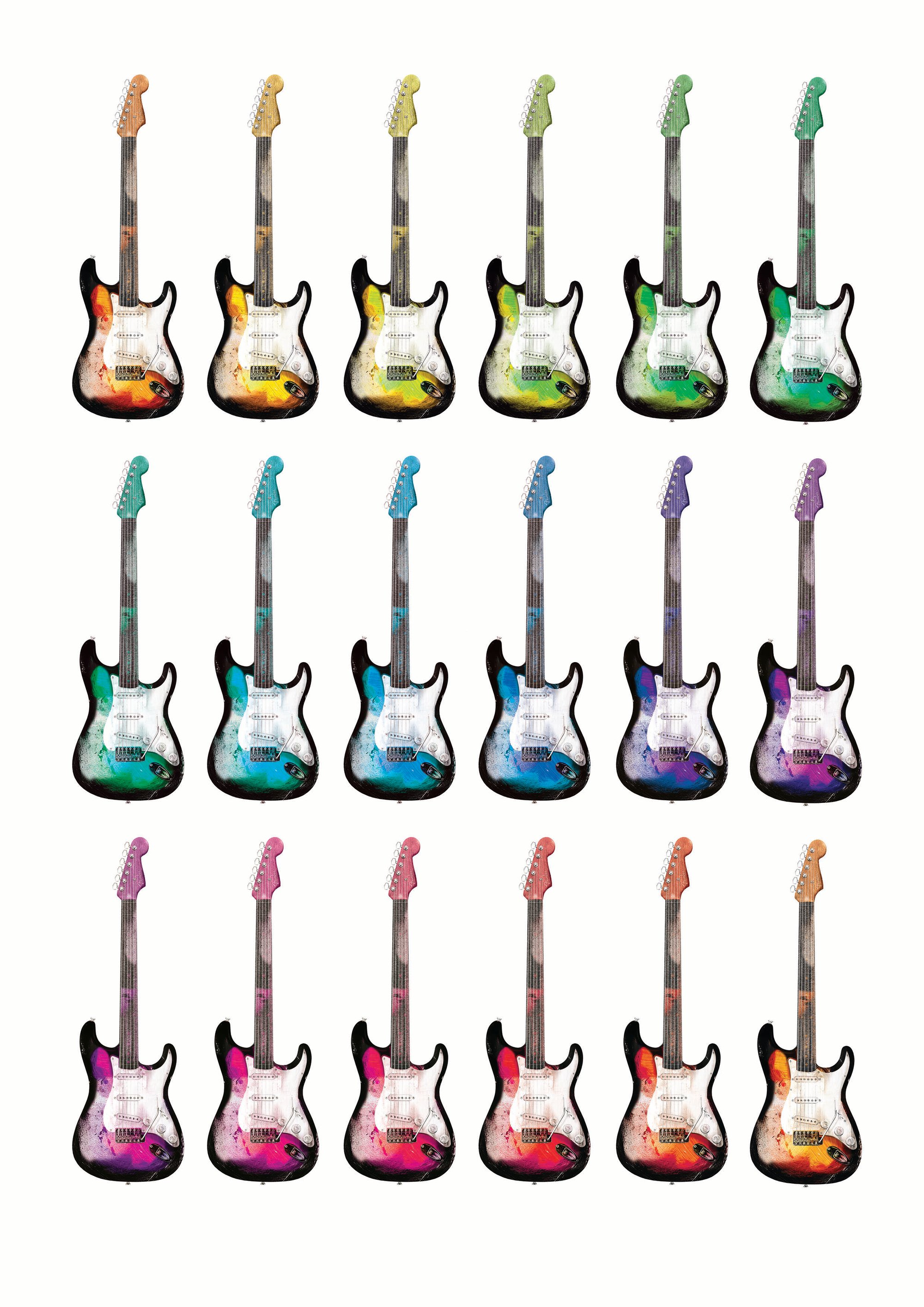 Multi-colour Fender Strat A3