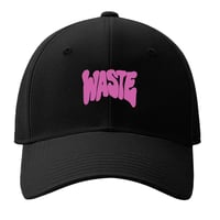 'WASTE' Embroidered Dad Cap in Black
