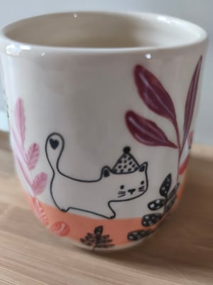 Image of   tasse anse automne chat chapeau 