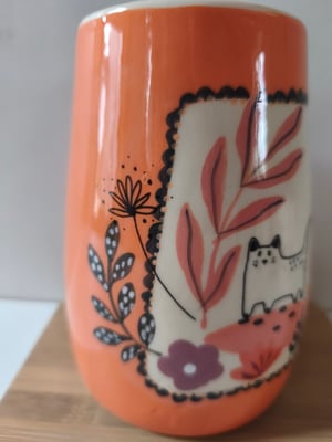 Image of  Vase fleuri chat