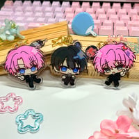 Image 2 of Tamon kun ima wa docchi? Keychains and Stickers (Ouri + Tamon / gloomyhara / hottiehara) 