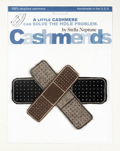 Image of Iron-on Cashmere Band-Aids - Black/Brown/Gray