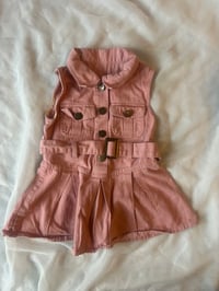 Image 1 of Denim Collared Sleeveless Dress