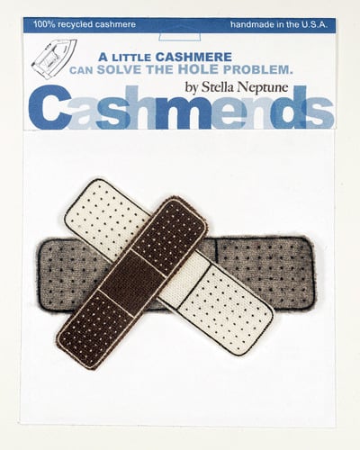 Image of Iron-on Cashmere Band-Aids - Brown/Gray/Cream