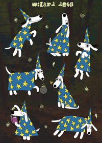 Image 1 of wizard dog sticker sheet 