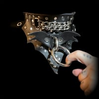 Image 4 of Chained gothic vampire bat wing bondage collar