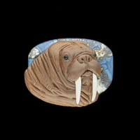 Image 1 of XXL. Beach Master Bull Walrus - Flamework Glass Sculpture Bead 