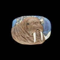 Image 1 of XXL. Bull Walrus - Flamework Glass Sculpture Bead 