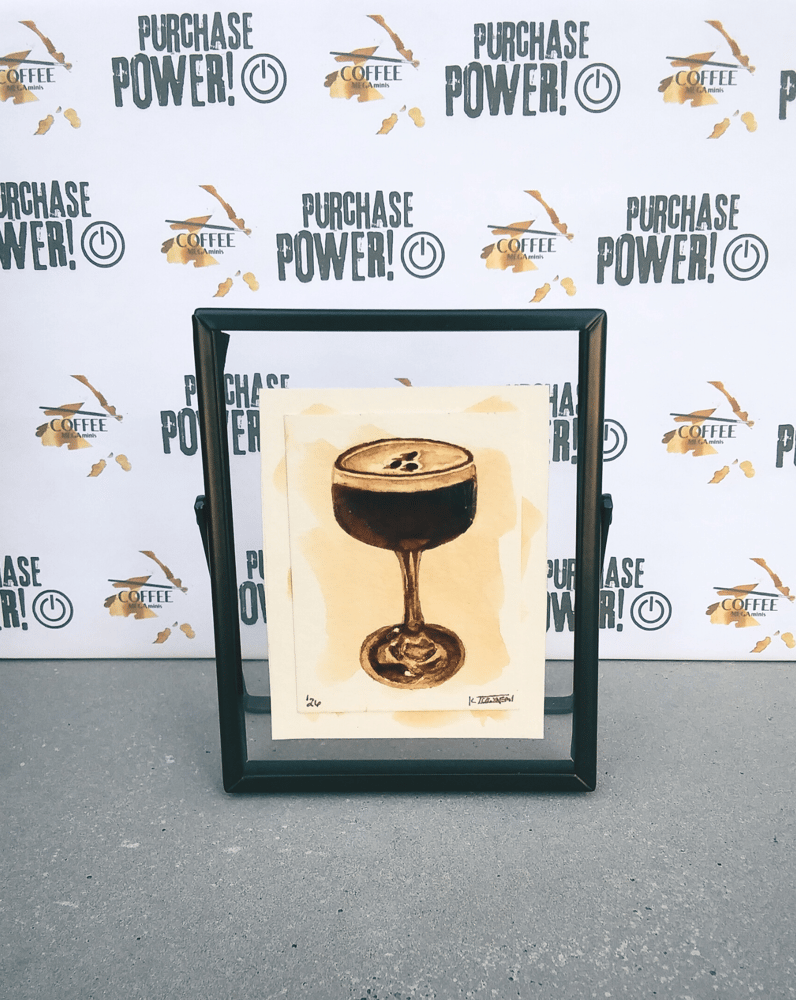 Image of "Purchase Power" (Black Acylic Framed Art)| "mini" Espresso Martini Portrait