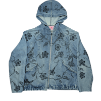Image 1 of Loopy Florals denim zip up