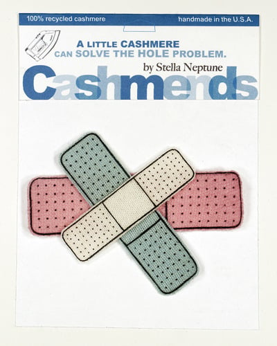 Image of Iron-on Cashmere Band-Aids - Cream/Baby Pink/ Baby Blue