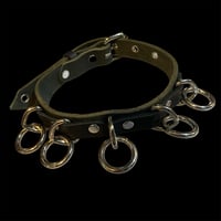 Apocalypse road warrior distressed leather punk bondage ring collar