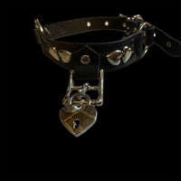 Studded kawaii goth heart locket choker